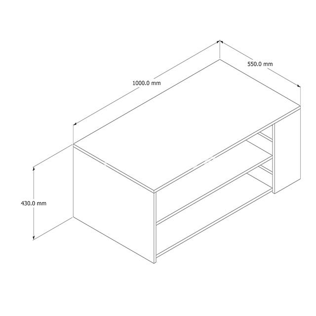 Tavolino da caffè in legno MDF con contenitore