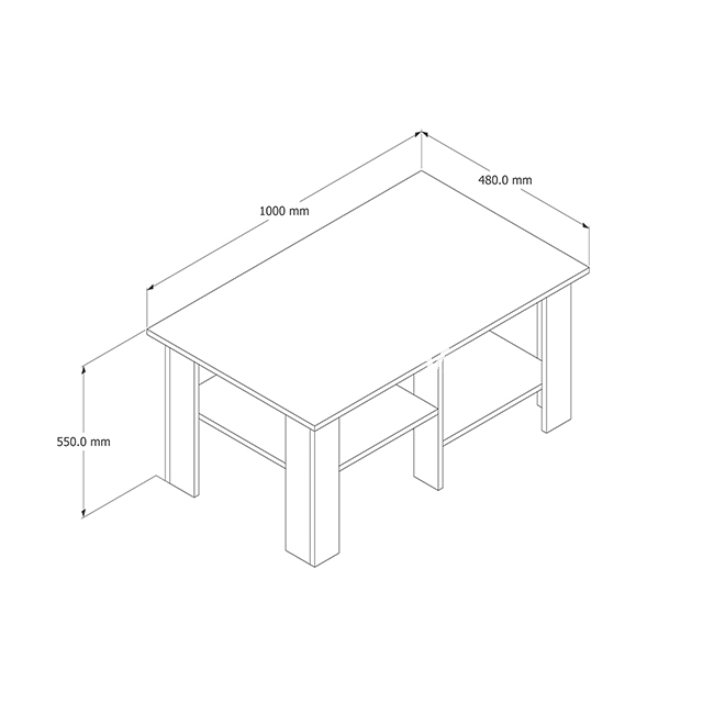 Tavolino in MDF con contenitore