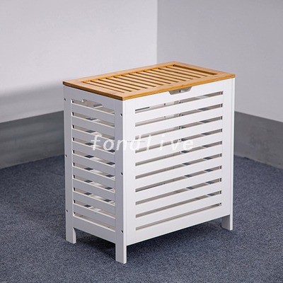 Mobiletto portaoggetti da bagno per lavanderia in legno di bambù