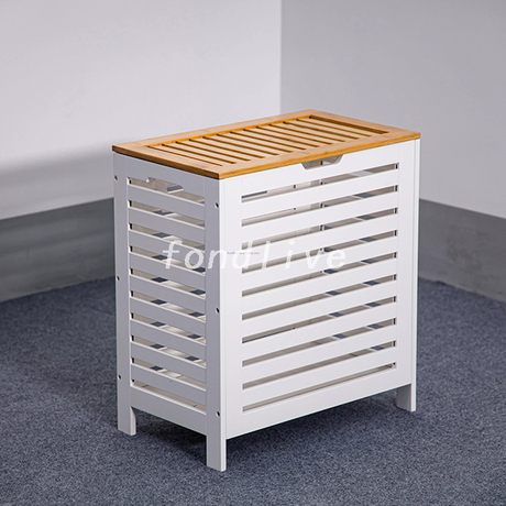 Mobiletto portaoggetti da bagno per lavanderia in legno di bambù