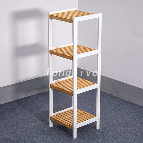 Scaffale da bagno quadrato in legno alto